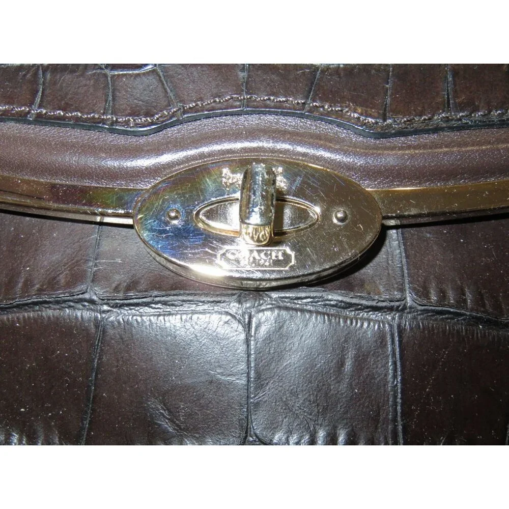 Coach Madison Croc Embossed Sadie Flap Satchel Crossbody 2013 F26335 - Picture 9 of 13